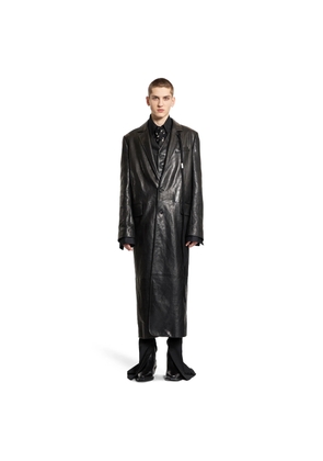 Hakan Tailored Coat in Vintage Lux Grained Leather