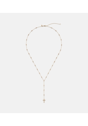 Sydney Evan Cross 14kt gold pendant necklace with diamonds