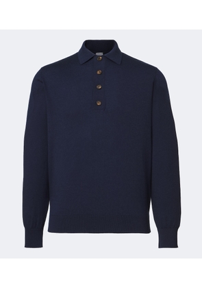 Eleventy Cotton and cashmere polo sweater