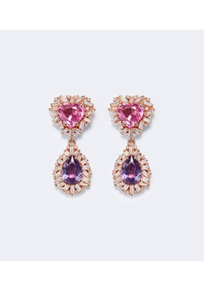Suzanne Kalan Doublet 18kt rose gold drop earrings with sapphires and diamonds