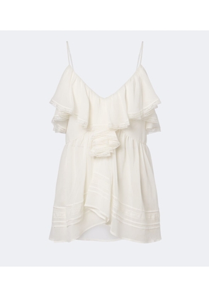 Xu Zhi Ruffled lace-trimmed top