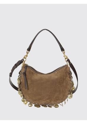 ISABEL MARANT Suede Shoulder Bag with Embroidery and Studs