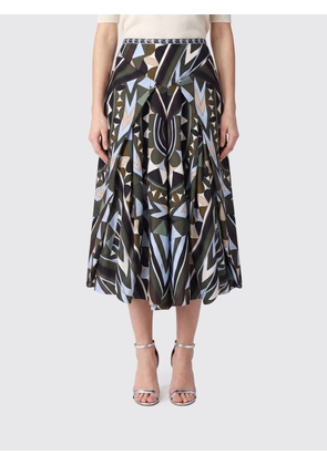 PUCCI High-Waisted Wide-Leg Cropped Trousers in Geometric Print Silk