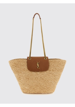 SAINT LAURENT Manon Mini Bag in Woven Raffia with YSL Monogram