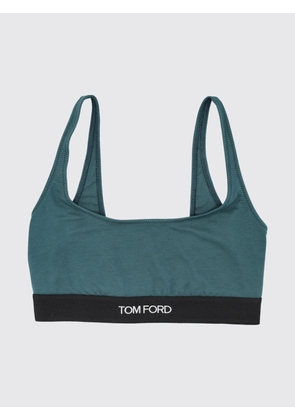 TOM FORD Cropped Modal Bralette Top with Contrast Logo Band