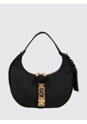 MOSCHINO COUTURE Metallic Logo Double-Zip Polyester Hobo Bag