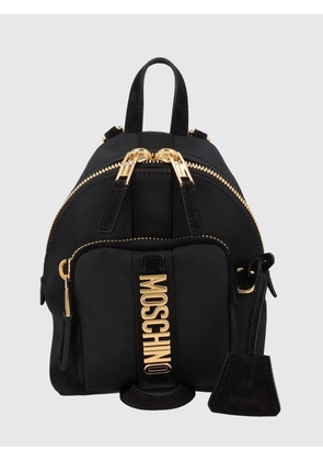 MOSCHINO COUTURE Nylon Backpack with Metal Logo and Decorative Charm