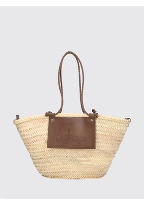 CASTAÑER Campania Bicolor Woven Raffia Shoulder Bag with Pouch