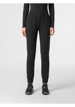 Plein Sport Jersey Jogger Trousers with Drawstring and Contrasting Logo