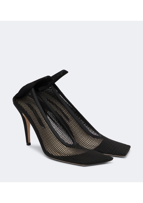 Christen Edge Stretch suede-trimmed mesh pumps