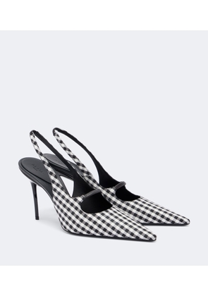 Alaia Drop gingham slingback pumps