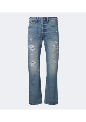 RRL Distressed straight jeans