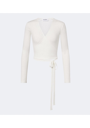 Norba Ribbed-knit wrap top