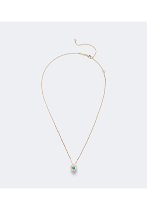 Suzanne Kalan Evil Eye 18kt gold pendant necklace with diamonds and turquoise