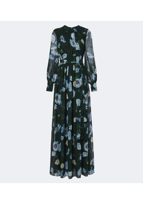 Erdem Floral silk voile gown