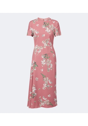 Erdem Floral asymmetric floral cady midi dress