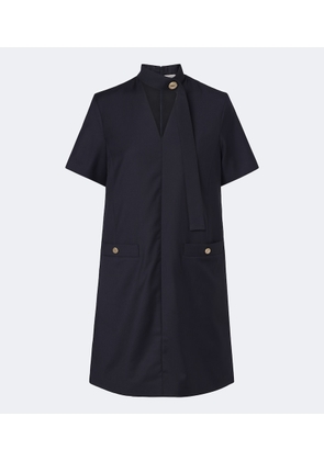 Moncler Tie-neck virgin wool minidress