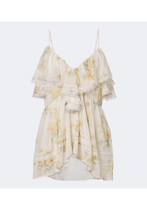 Xu Zhi Floral lace-trimmed top
