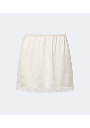 Leset Barb lace-trimmed satin miniskirt