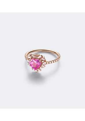 Suzanne Kalan 18kt rose gold ring with sapphire and diamonds