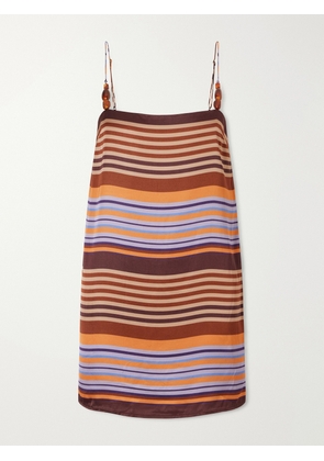 Faithfull - Estrella Embellished Striped Crepe Mini Dress - Multi - x small,small,medium,large,x large,xx large