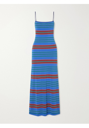 Faithfull - Lucy Striped Cotton-blend Maxi Dress - Blue - x small,small,medium,large,x large,xx large