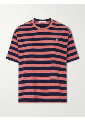 Jil Sander - Loogo-embroidered Striped Cotton T-shirt - Blue - x small,small,medium,large,x large