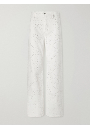 Citizens of Humanity - Lindz Mid-rise Embroidered Straight-leg Jeans - White - 23,24,25,26,27,28,29,30,31,32