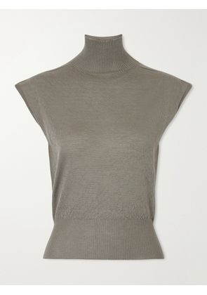 Rick Owens - Ribbed Cashmere Top - Gray - x small,small,medium