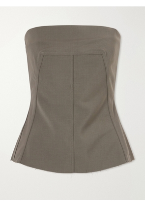 Rick Owens - Strapless Wool-blend Bustier Top - Gray - IT38,IT40,IT42,IT44,IT46,IT48