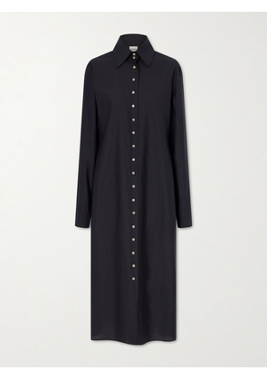 KHAITE - Ivanna Silk And Cotton-blend Midi Dress - Black - US0,US2,US4,US6,US8,US10