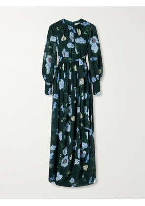 Erdem - Floral-printed Silk-voile Gown - Green - UK 6,UK 8,UK 10,UK 12,UK 14,UK 16,UK 18