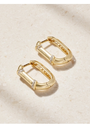 L’Atelier Nawbar - Boeuy Lock 18-karat Gold Diamond Hoop Earrings - Red - One size