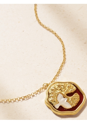 L’Atelier Nawbar - Big Tree Of Life 18-karat Gold, Diamond And Mother-of-pearl Necklace - One size