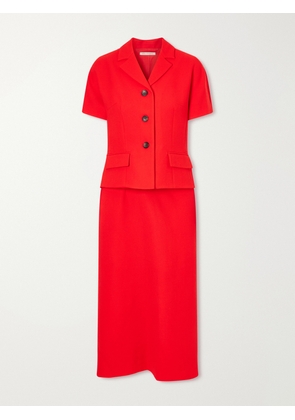Emilia Wickstead - Alexina Wool-crepe Midi Dress - Red - UK 4,UK 6,UK 8,UK 10,UK 12,UK 14,UK 16