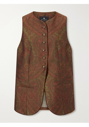 Etro - Paisley Crepe-jacquard Vest - Green - IT38,IT40,IT42,IT44,IT46,IT48,IT50