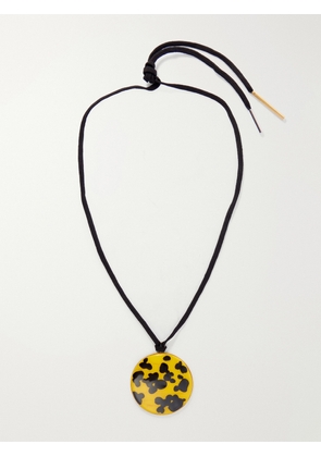 Dries Van Noten - Gold-tone, Enamel And Cord Necklace - Orange - One size