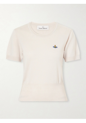 Vivienne Westwood - Bea Logo-embroidered Wool T-shirt - Gray - xx small,x small,small,medium,large,x large
