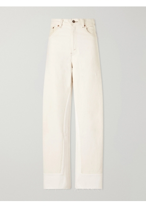 B SIDES - Reworked Culotte Distressed Wide-leg Jeans - White - 24,25,26,27,28,29,30,31,32