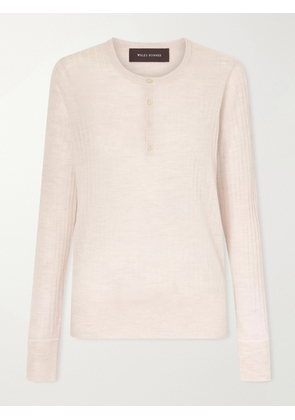 Wales Bonner - Nile Henley Wool Sweatshirt - Neutrals - x small,small,medium,large,x large