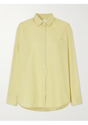 LESET - Yoshi Striped Cotton And Lyocell-blend Poplin Shirt - Yellow - x small,small,medium,large,x large