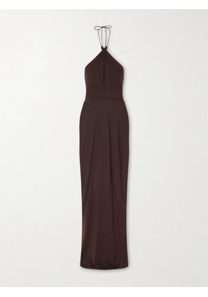 Alex Perry - Mesh Halterneck Midi Dress - Gray - UK 4,UK 6,UK 8,UK 10