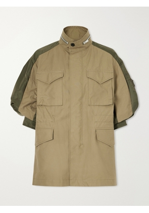 Sacai - Shell-trimmed Cotton Jacket - Green - 1,2,3,4