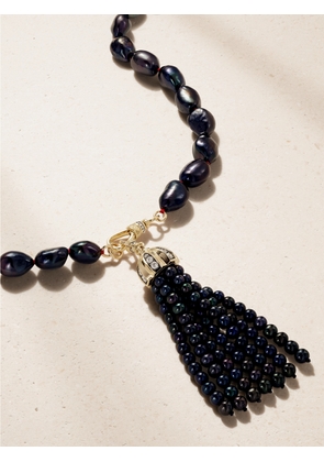Lucy Delius - 14-karat Gold, Diamonds And Pearl Beaded Necklace - Black - One size