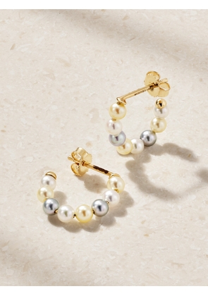 Mizuki - 14-karat Gold Pearl Hoop Earrings - One size