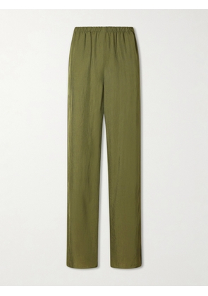 Theory - Crepon Wide-leg Pants - Green - x small,small,medium,large,x large