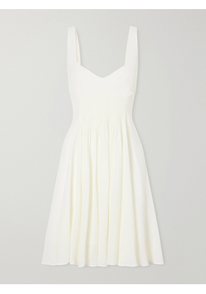 JW Anderson - Pleated Gathered Crepon Mini Dress - Neutrals - UK 6,UK 8,UK 10,UK 12,UK 14