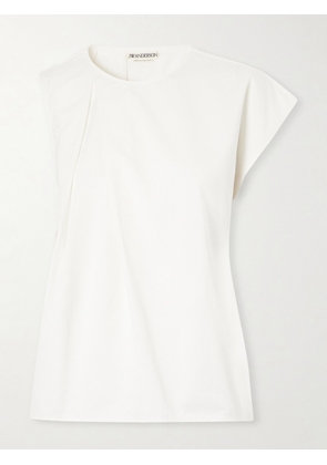 JW Anderson - Tie-detailed Cotton Top - Neutrals - UK 6,UK 8,UK 10,UK 12,UK 14