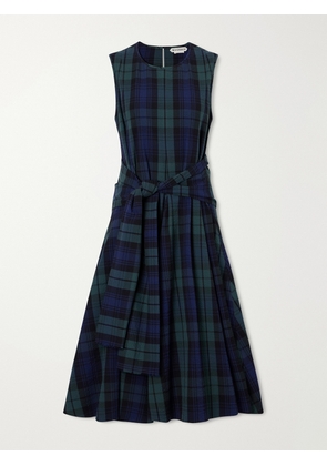JW Anderson - Checked Cotton-cloque Mini Dress - Green - UK 6,UK 8,UK 10,UK 12,UK 14