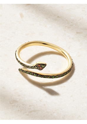 Ileana Makri - Small Python 18-karat Gold Diamond Ring - Green - 4 1/2,5 1/2,7